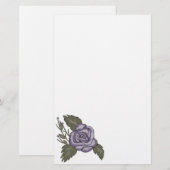 Donkere Paarse Roos Briefpapier (Voorkant / Achterkant)