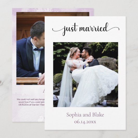 Donkere Paarse Rozen Bloemen Gotische Aankondiging (Voorkant / Achterkant)