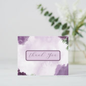 Donkere Paarse Rozen Bloemen Gotische bruiloft Bedankkaart (Staand voorkant)