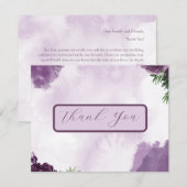 Donkere Paarse Rozen Bloemen Gotische bruiloft Bedankkaart (Voorkant / Achterkant)