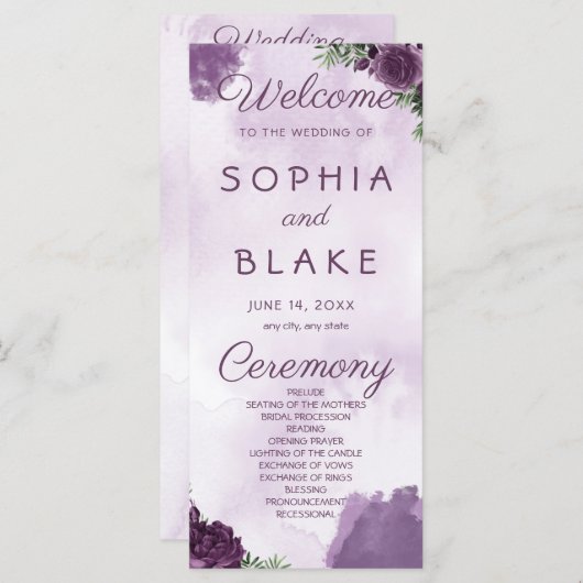 Donkere Paarse Rozen Bloemen Gotische bruiloft pro (Voorkant / Achterkant)