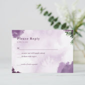 Donkere Paarse Rozen Bloemen Gotische bruiloft RSV RSVP Kaartje (Staand voorkant)