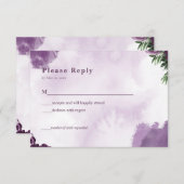 Donkere Paarse Rozen Bloemen Gotische bruiloft RSV RSVP Kaartje (Voorkant / Achterkant)