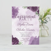 Donkere Paarse Rozen Bloemen Gotische Verlovingsfe Kaart (Staand voorkant)