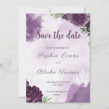Donkere Paarse Rozen Floral Gothic Save the Date