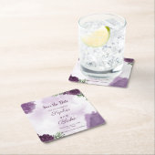 Donkere Paarse Rozen Floral Gothic Save the Date Kartonnen Onderzetters (Insitu)