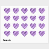 Donkere Paarse ruw textiel Hart Sticker (Vel)
