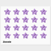 Donkere Paarse ruw textiel Ster Sticker (Vel)