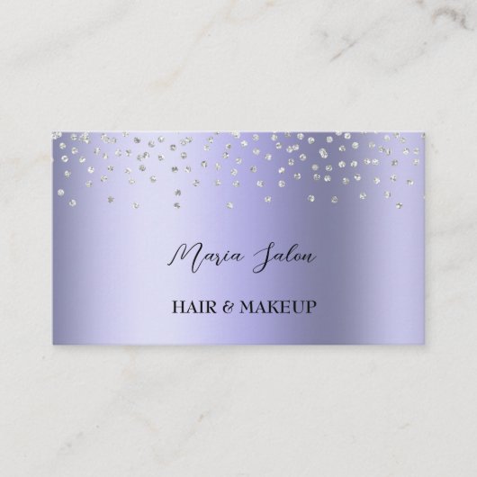 Donkere Paarse Silver waterverf Visitekaartje (Voorkant)