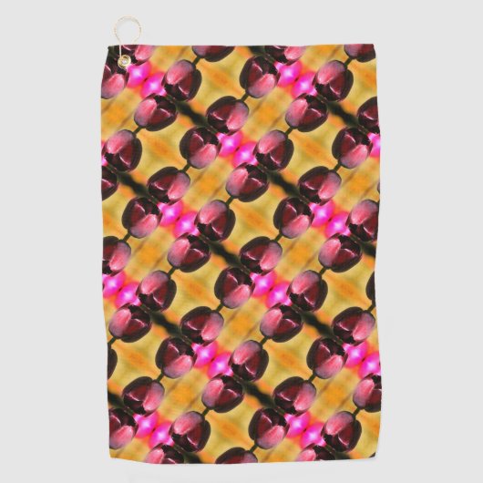 Donkere Paarse Tulip Flower Abstract Pattern Golfhanddoek (Voorkant)