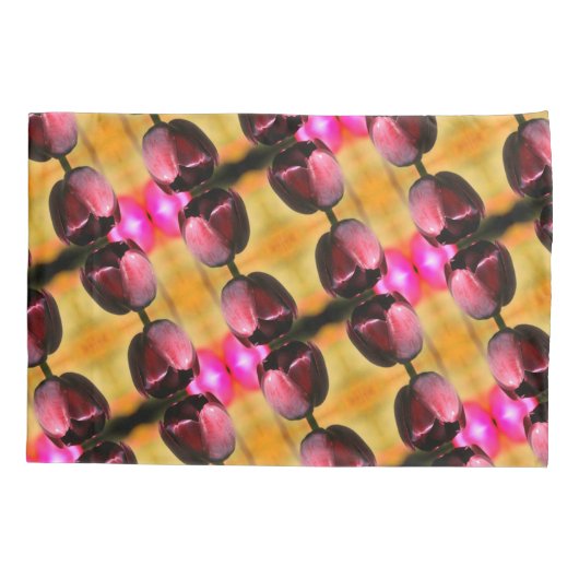 Donkere Paarse Tulip Flower Abstract Pattern Kussensloop (Achterkant)