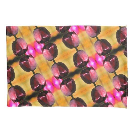 Donkere Paarse Tulip Flower Abstract Pattern Kussensloop (Voorkant)