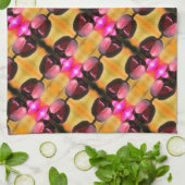 Donkere Paarse Tulip Flower Abstract Pattern Theedoek (Gevouwen)