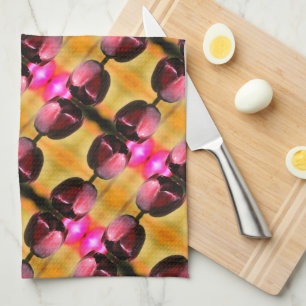 Donkere Paarse Tulip Flower Abstract Pattern Theedoek