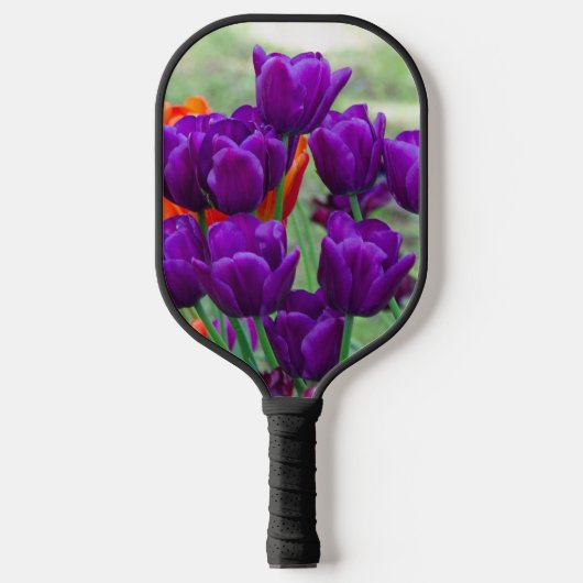 Donkere paarse tulpen pickleball paddle (Voorkant)