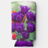 Donkere paarse tulpen seltzer blikjeskoeler (Voorkant)
