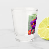 Donkere paarse tulpen shot glas (Links)