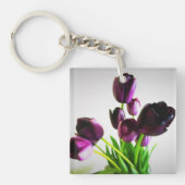 Donkere Paarse tulpen Sleutelhanger (voorkant)