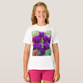 Donkere paarse tulpen t-shirt (Voorkant volledig)