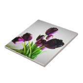 Donkere Paarse tulpen Tegeltje (Zijkant)