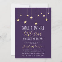 Donkere Paarse Twinkle Little Star-Baby shower