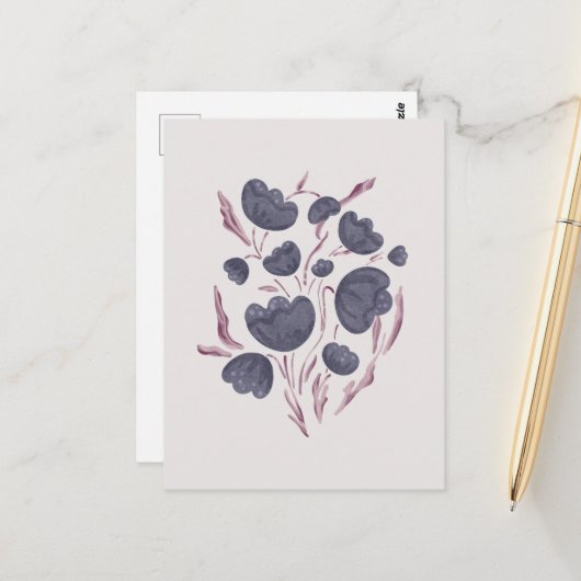 Donkere Paarse ventilator esthetisch Briefkaart (Voorkant / Achterkant in situ)