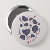 Donkere Paarse ventilator esthetisch Ronde Button 4,0 Cm (Voorkant /achterkant)