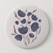 Donkere Paarse ventilator esthetisch Ronde Button 4,0 Cm (Voorkant)