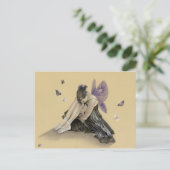 Donkere paarse vleugels Briefkaart (Staand voorkant)