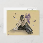 Donkere paarse vleugels Briefkaart (Voorkant / Achterkant)