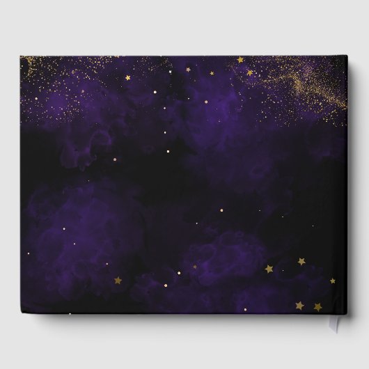 Donkere Paarse Waterverf van het Guest Book Magica Gastenboek (Achterkant)