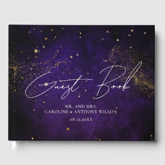 Donkere Paarse Waterverf van het Guest Book Magica Gastenboek (Voorkant)