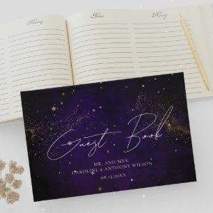 Donkere Paarse Waterverf van het Guest Book Magica Gastenboek