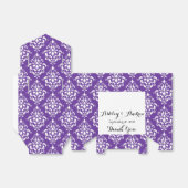 Donkere Paarse witte Vintage Damask Pattern Bedankdoosjes (Uitgevouwen)