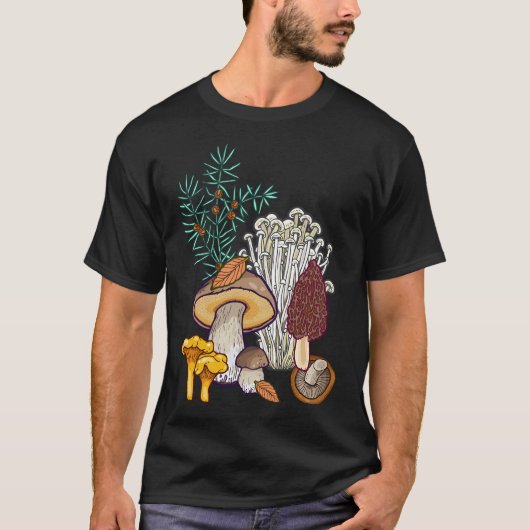 Donkere paddenstoelbos t-shirt (Voorkant)
