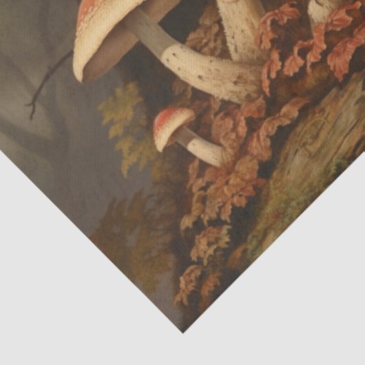 Donkere paddenstoelen  decoupage tissuepapier (Detail)