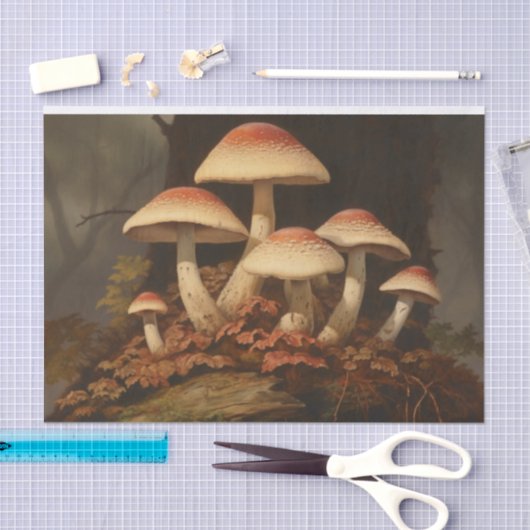 Donkere paddenstoelen  decoupage tissuepapier (Craft)