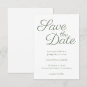 Donkere pagina Elegant Calligraphy Save the Date Kaart (Voorkant / Achterkant)