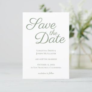 Donkere pagina Elegant Calligraphy Save the Date Kaart
