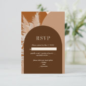 Donkere Pampass gras en Arches Wedding RSVP Kaart (Staand voorkant)