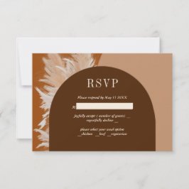 Donkere Pampass gras en Arches Wedding RSVP Kaart