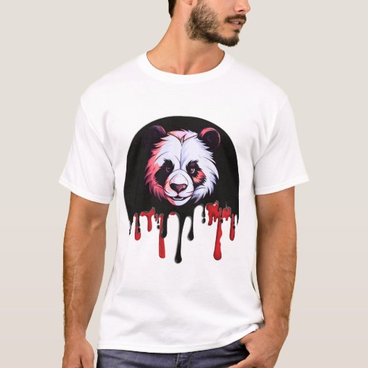 Donkere panda met druppelend bloed t-shirt (Voorkant)