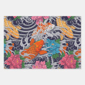 Donkere papierbladen uit de Koi-reeks Inpakpapier Vel (Voorkant)