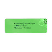 Donkere Pastel Green Floral Return Address Labels