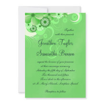 Donkere Pastel Groene Bloemen 5x7 Bruiloft Uitnodi