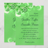 Donkere Pastel Groene Bloemen 5x7 Bruiloft Uitnodi Kaart (Voorkant / Achterkant)