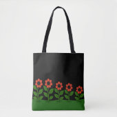 Donkere Pastel Rode Bloemen Tote Bag (Voorkant)