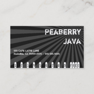 Donkere Peaberry Java Drink Punch Card Klantenkaartje