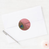 Donkere peacock Feather Ronde Sticker (Envelop)
