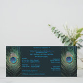 Donkere peacock Wedding Programme Programmakaart (Staand voorkant)